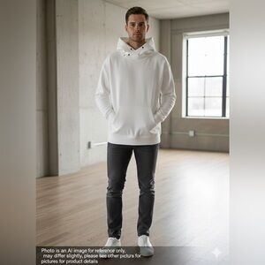 G-Star Raw Classic White Hoodie with Ribbed Arms